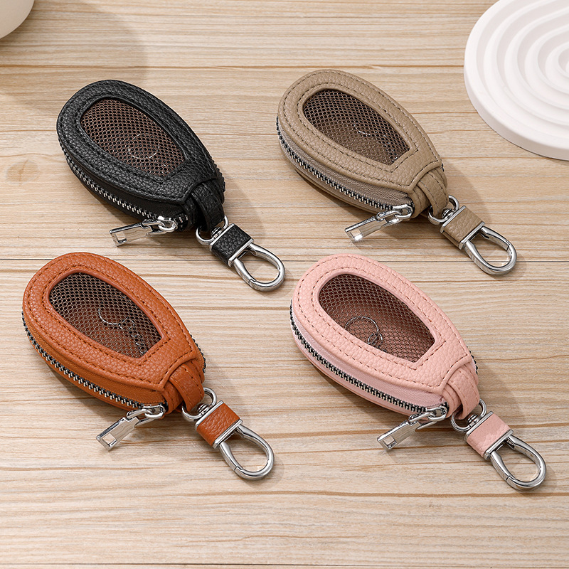pu car key case, simple men's sunroof button universal key case, women's Korean-style key storage case full figure