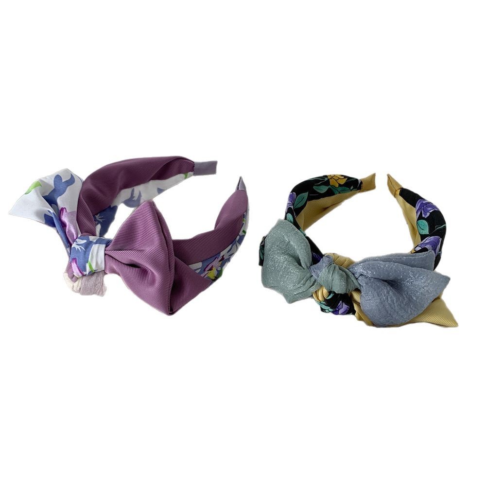26122 Korean retro hair band Double-layer three-dimensional butterfly Organza color-blocked hair band and hair accessory Item Picture