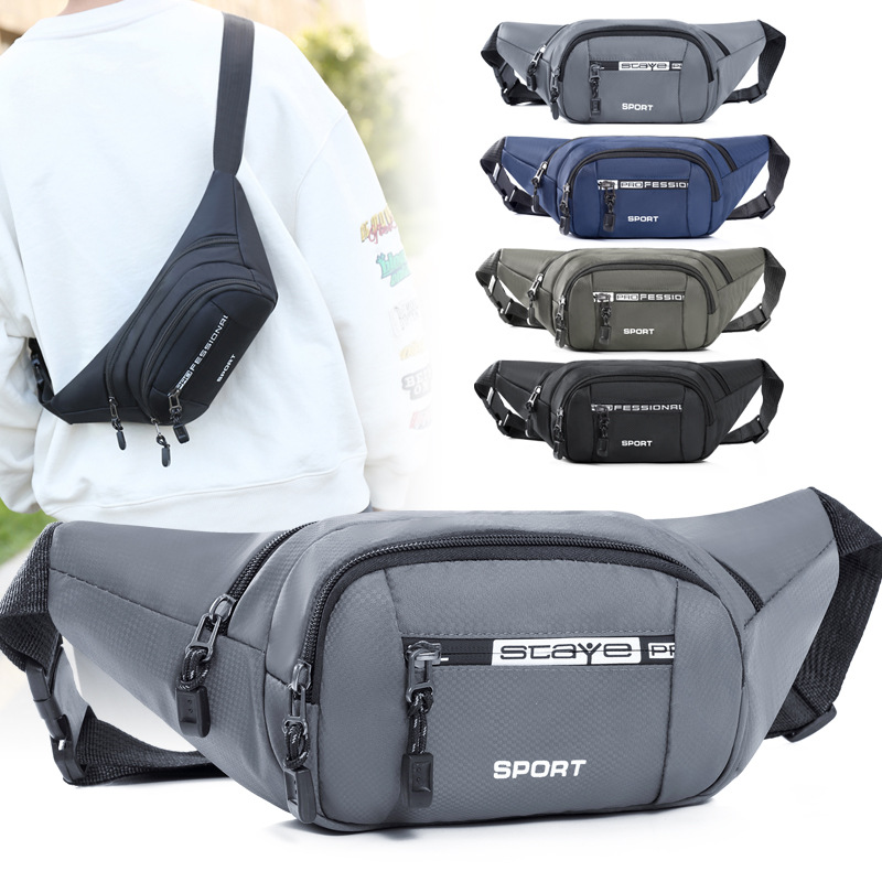 New waterproof large-capacity casual waist bag, men's fashionable and versatile chest bag, cash register coin purse, mobile phone case, crossbody bag full figure