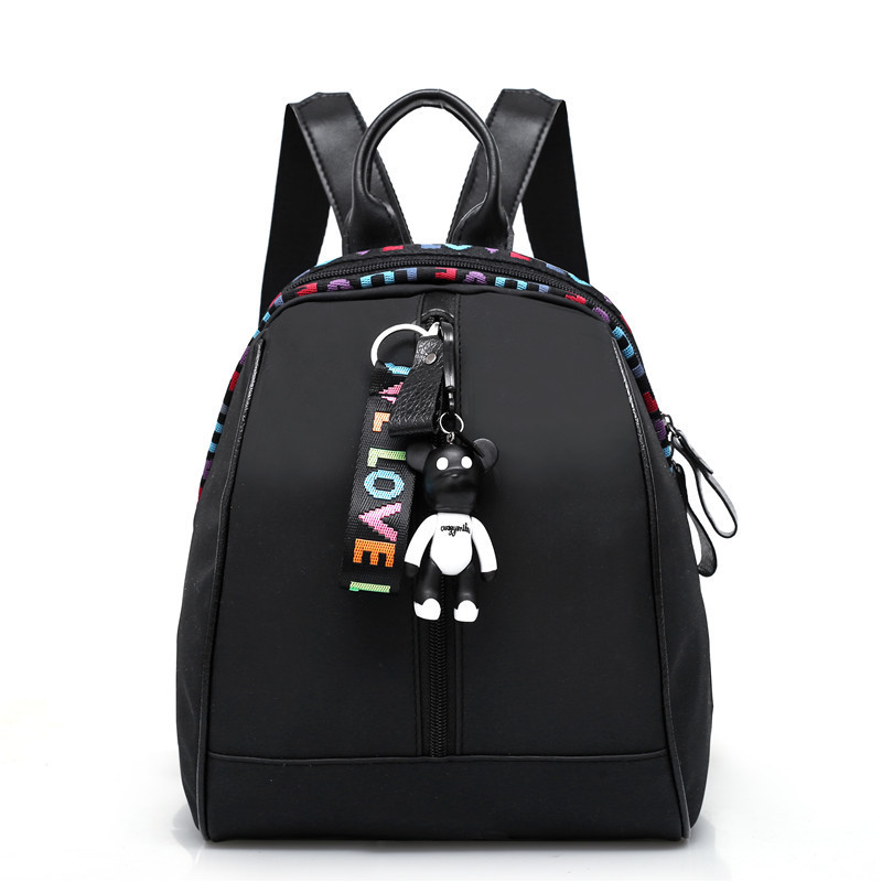 Oxford Cloth Women's Backpack 2020 Spring New Style Women's bag Korean style trendy fashion ribbon solid color double-back schoolbag, trendy full figure