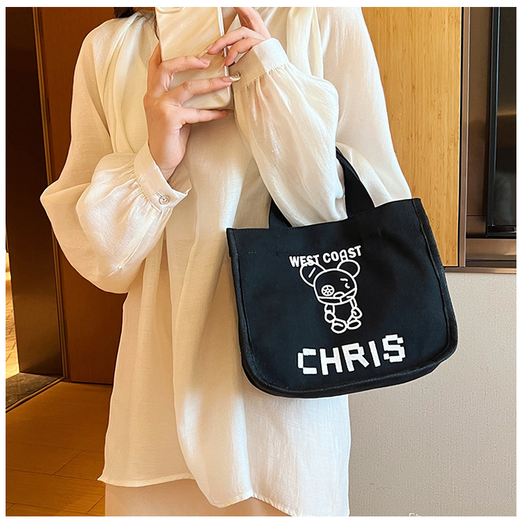 The new Japanese bucket-shaped tote canvas bag is simple and versatile. It's a trendy portable lunch bag with a large capacity Specification drawing