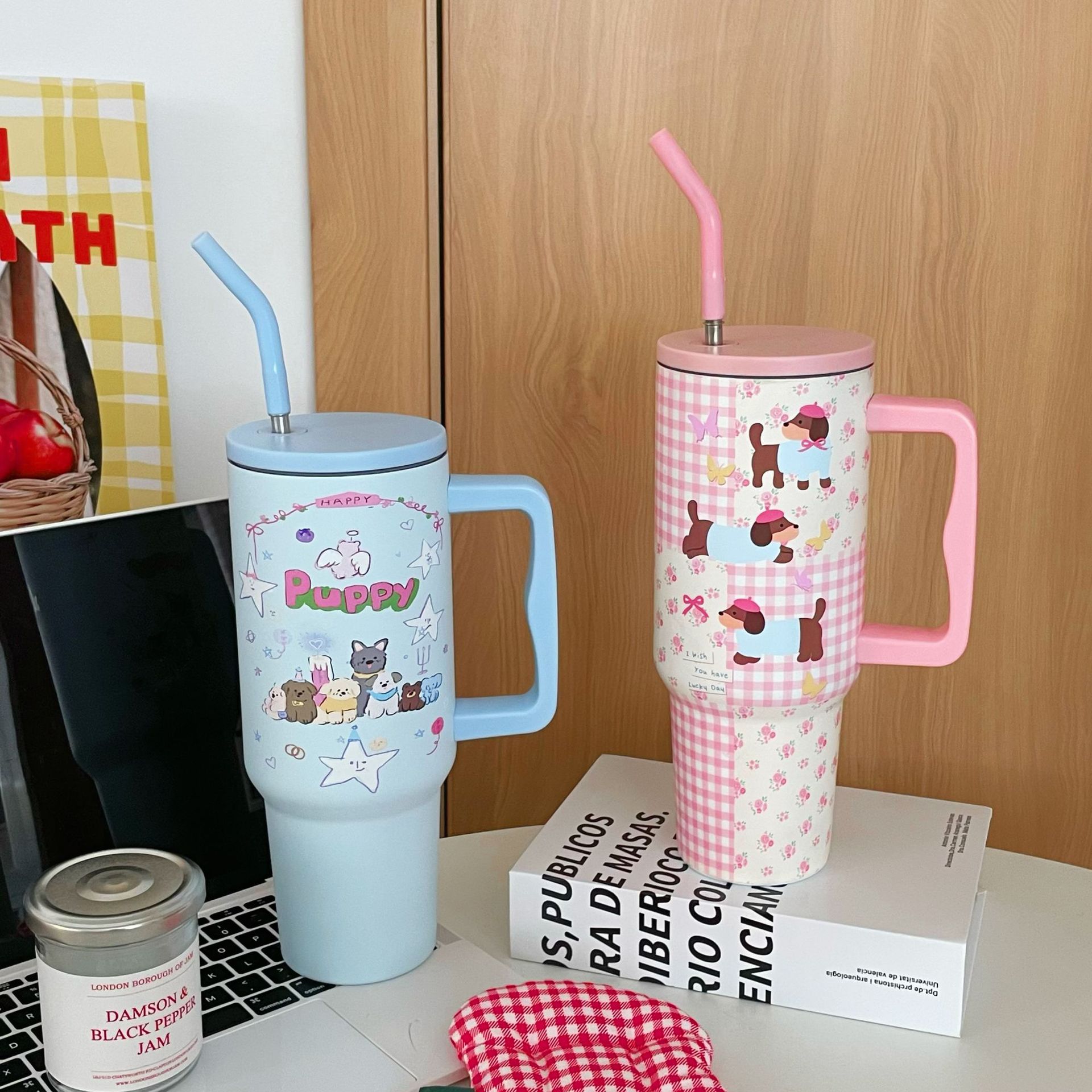 Original designed portable insulated cups, couple water cups, high flow rate, high appearance level, autumn and winter stainless steel hand-held ice cups Application Scenario