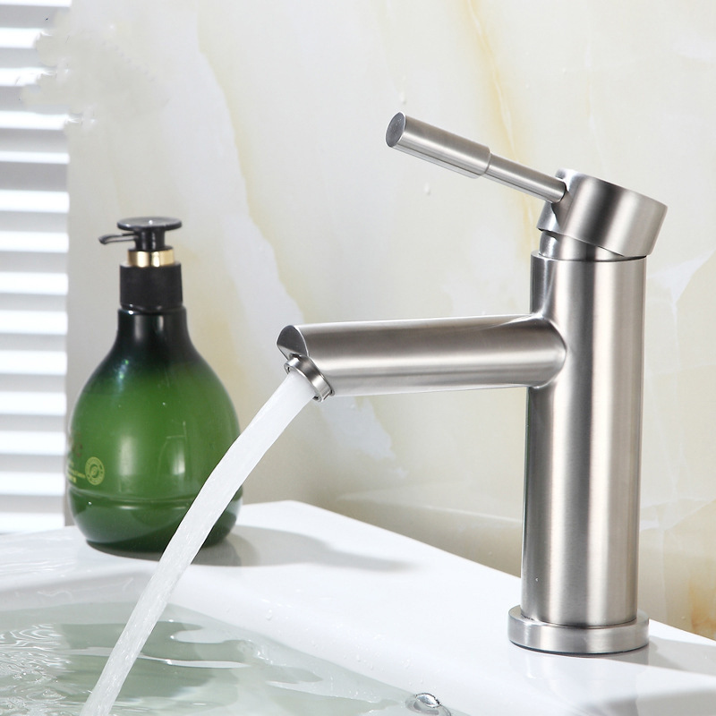 Stainless steel faucet, washbasin, cold and hot water faucet, household bathroom, toilet basin faucet, washbasin faucet full figure