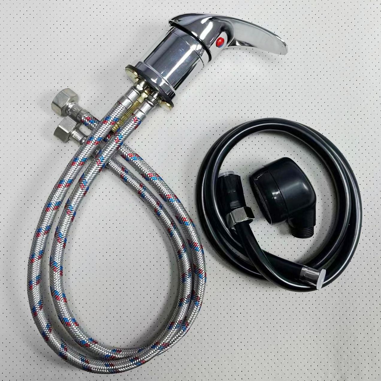 Hair salon shampoo faucet, hair salon shampoo bed hot and cold faucet switch with showerhead hose, shower bed accessories details Picture