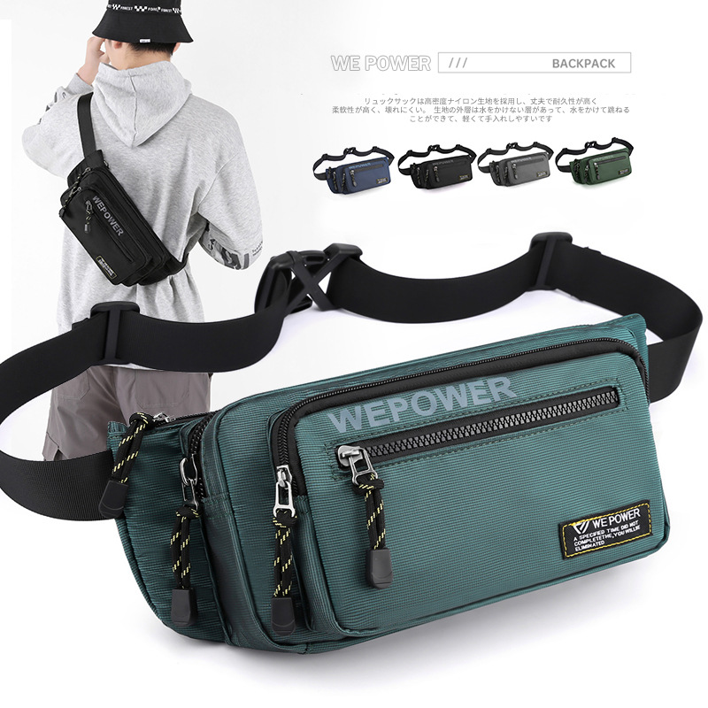 Cross-border new sports waist bag, fashionable men's chest bag, crossbody bag, outdoor running phone bag, fitness equipment bag full figure