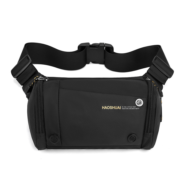 New men's trendy and cool chest bag, large-capacity crossbody bag, functional and trendy waist bag, Korean-style single-shoulder bag, lightweight sports bag Item Picture