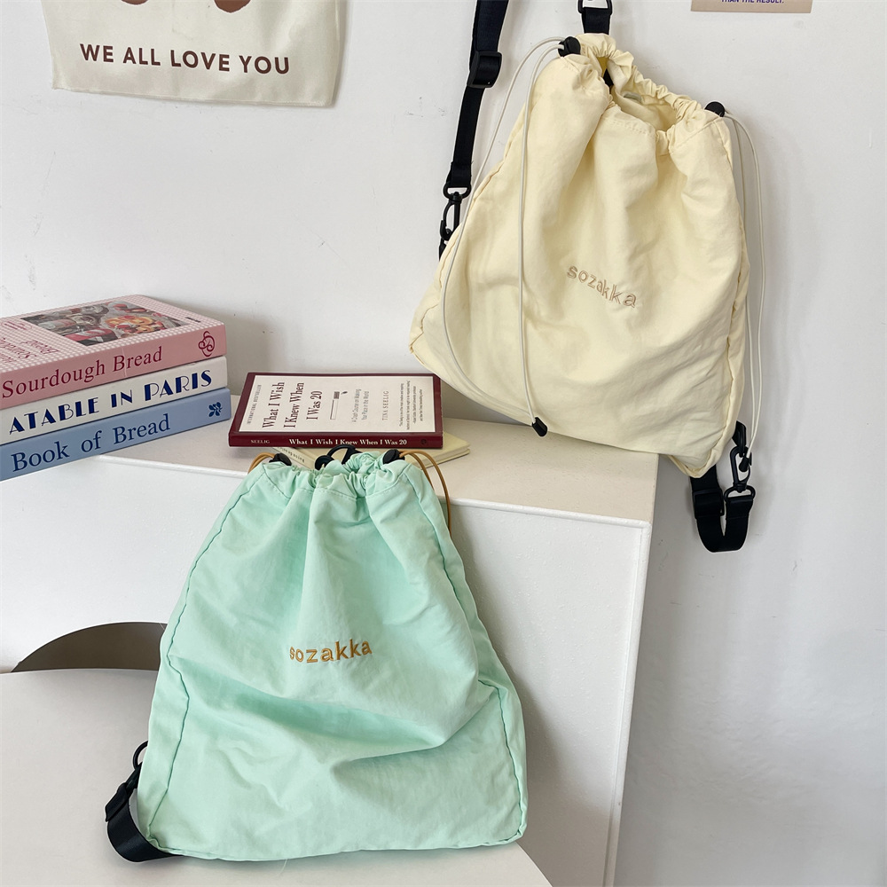 55145 Lightweight drawstring Backpack, outdoor commuting and leisure travel bag, ins Korean version drawstring drawstring backpack Specification drawing