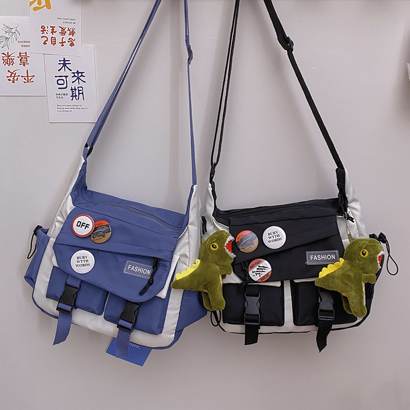 Korean ins fashion single-shoulder crossbody bag, trendy brand color sports bag, middle and high school schoolbag, college student class backpack Application Scenario