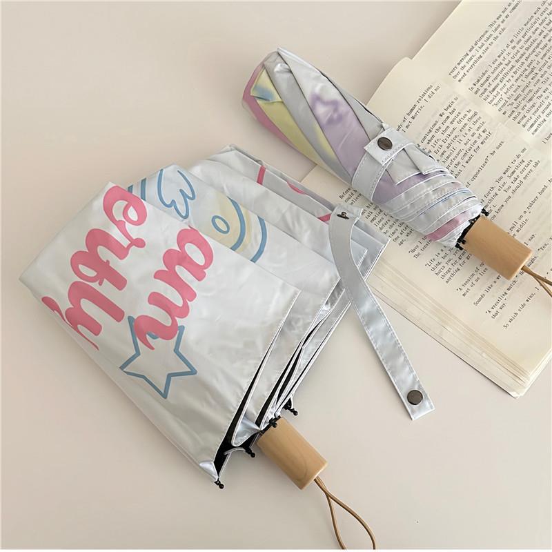 Niche design, girlish heart, butterfly umbrella, all-weather sun umbrella, black rubber sun protection umbrella, portable three-fold umbrella Application Scenario
