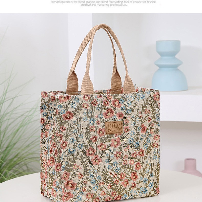 New thickened bag with lunch box, a canvas handbag for going out, lunch and work, a portable small bag for mommy, with a high level of appearance Application Scenario