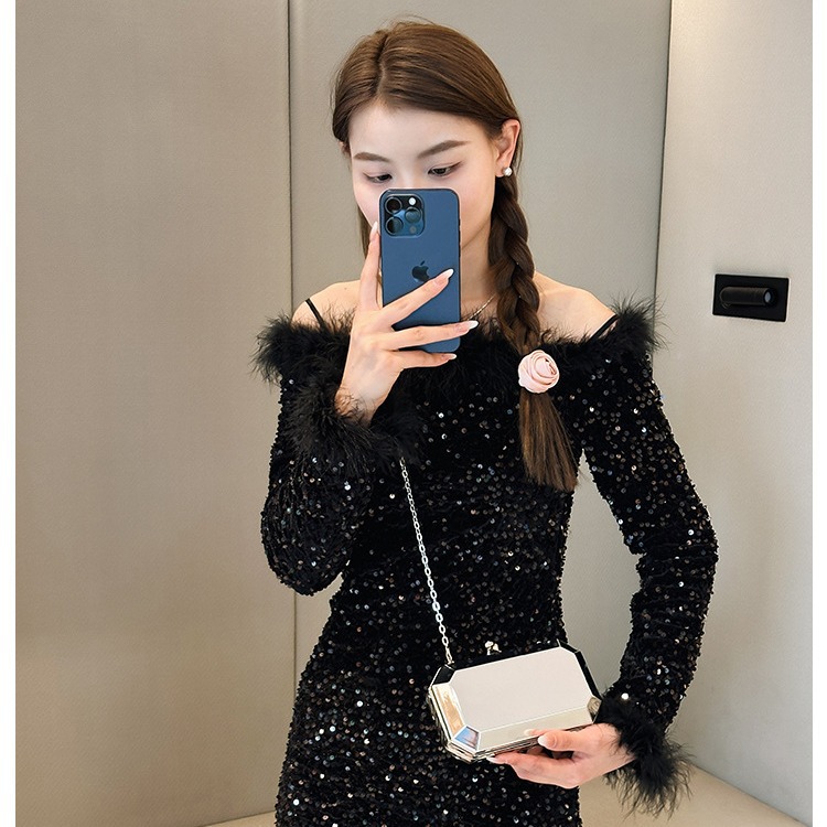 Cross-border square box acrylic bag for women 2025 new style dinner bag, clutch bag, single-shoulder crossbody bag, clip bag details Picture