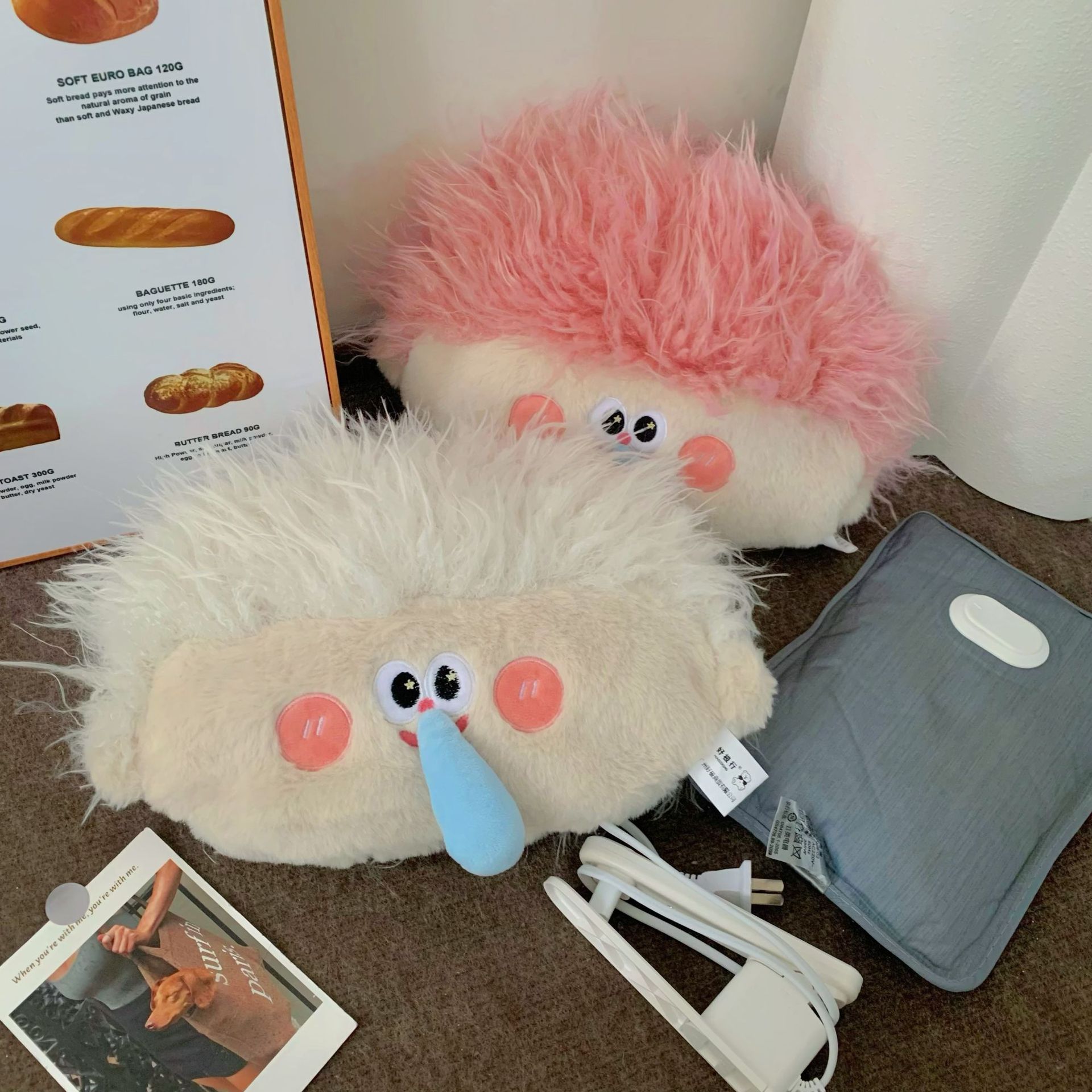 ins Explosive head hot water bag, cute student portable no-water-filling explosion-proof electric hot water bag, warm water bag, hand warmer for girls details Picture