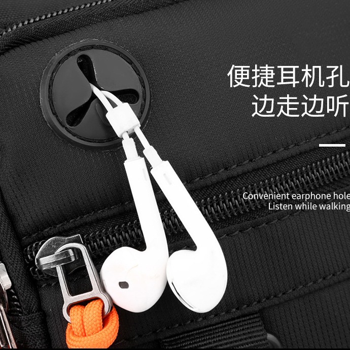 Men's trendy and simple color-blocking single-shoulder bag, nylon waterproof casual crossbody bag, direct sales from outdoor travel manufacturer details Picture
