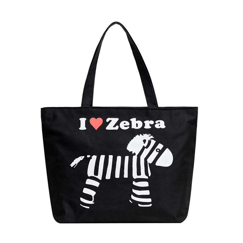 Wholesale of new large-capacity women's single-shoulder bags with logo printing, fashionable canvas bags, hand-held tote bags and women's shopping bags Item Picture