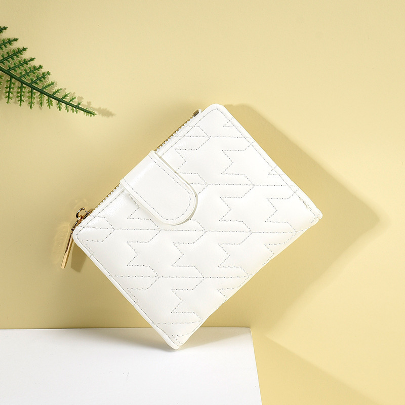 The new women's wallet with zipper grid folding, WaIIet cross-border multi-functional coin purse, features a high-end quality for students Specification drawing