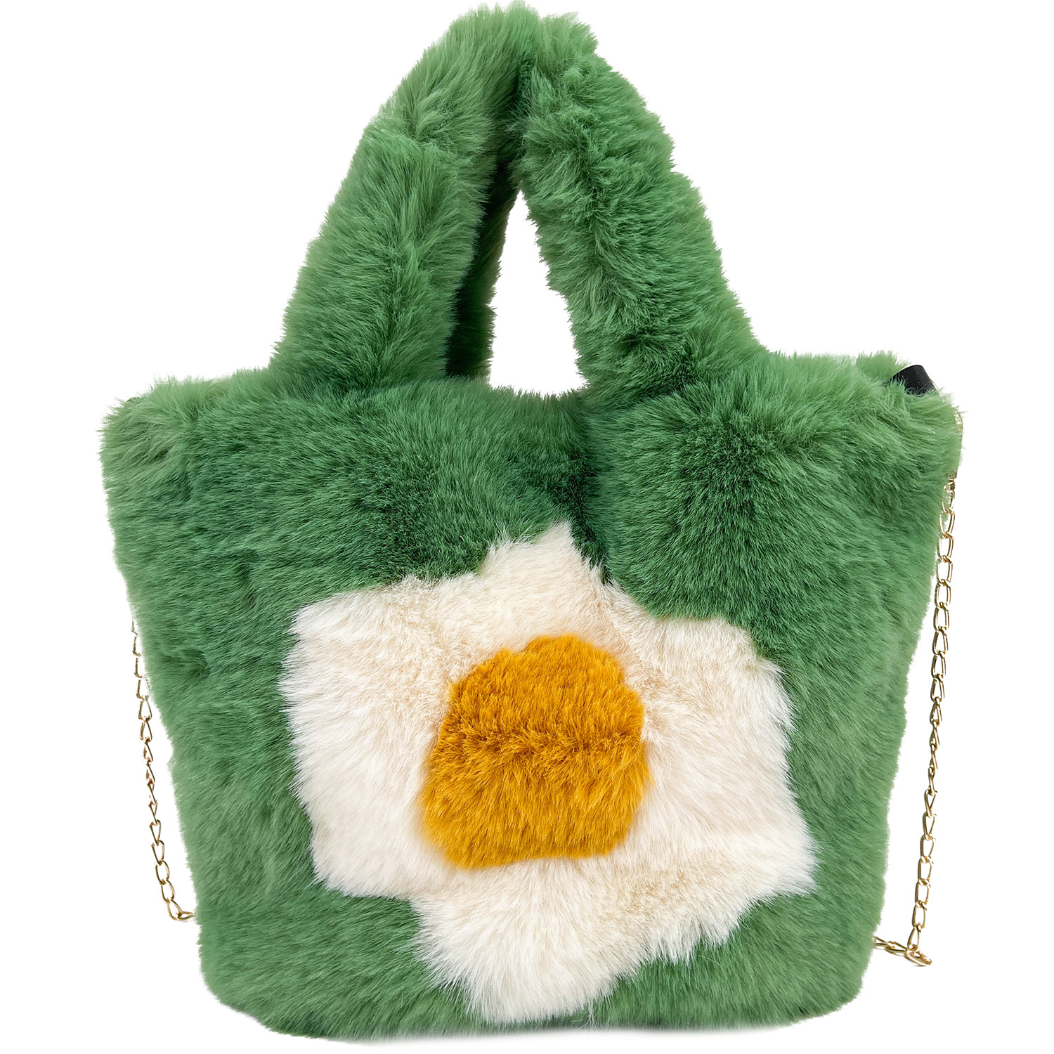 New autumn and winter plush handbag, fried egg flower boiled egg plush bag, ins style single-shoulder crossbody chain bag Item Picture