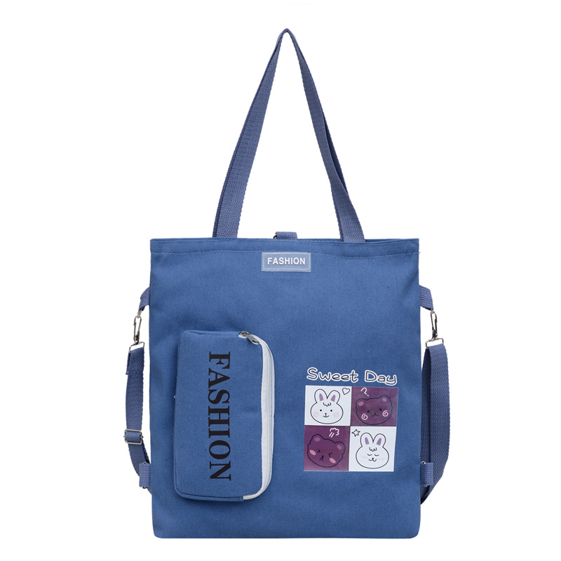 The 2024 new minimalist canvas single-shoulder bag, a versatile and fashionable crossbody backpack, is selling well as a student backpack Item Picture