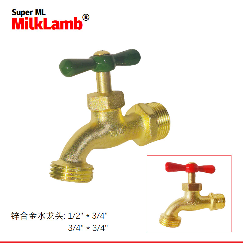 Cross-border exclusive supply 1/2x3/4 gardening South American style zinc alloy faucet 3/4x3/4 zinc alloy copper-plated faucet full figure