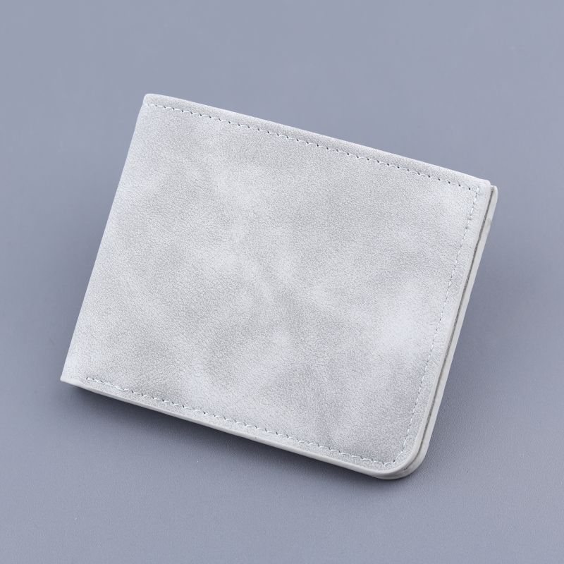 Men's simple matte soft leather short ultra-thin wallet with multiple slots, suede trendy brand, foldable one-piece ultra-light and thin Application Scenario