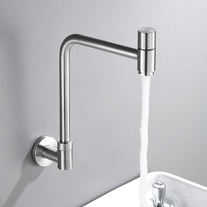 Stainless steel faucet, 360-degree rotating faucet, kitchen sink, wall-mounted mop sink, rotating faucet Specification drawing