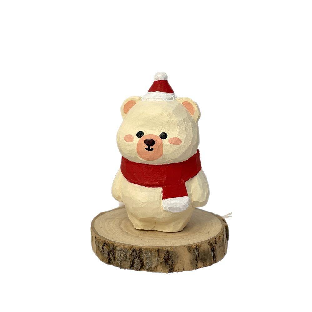 MXX41118 wood-carved Kapibala desktop decoration, car pendant, cute Christmas gift for boyfriend and girlfriend Item Picture