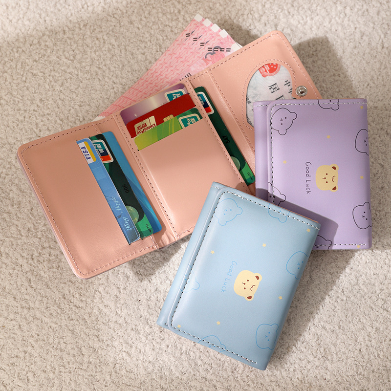 New versatile and fresh Japanese anime short wallet for women, 30% off student print folding cartoon coin purse Specification drawing