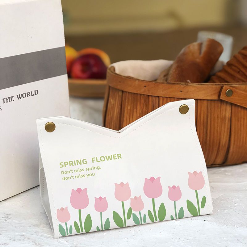 New InS-style tulip Nordic minimalist tissue box for dining, office and living room, high-end and elegant tissue box for women details Picture