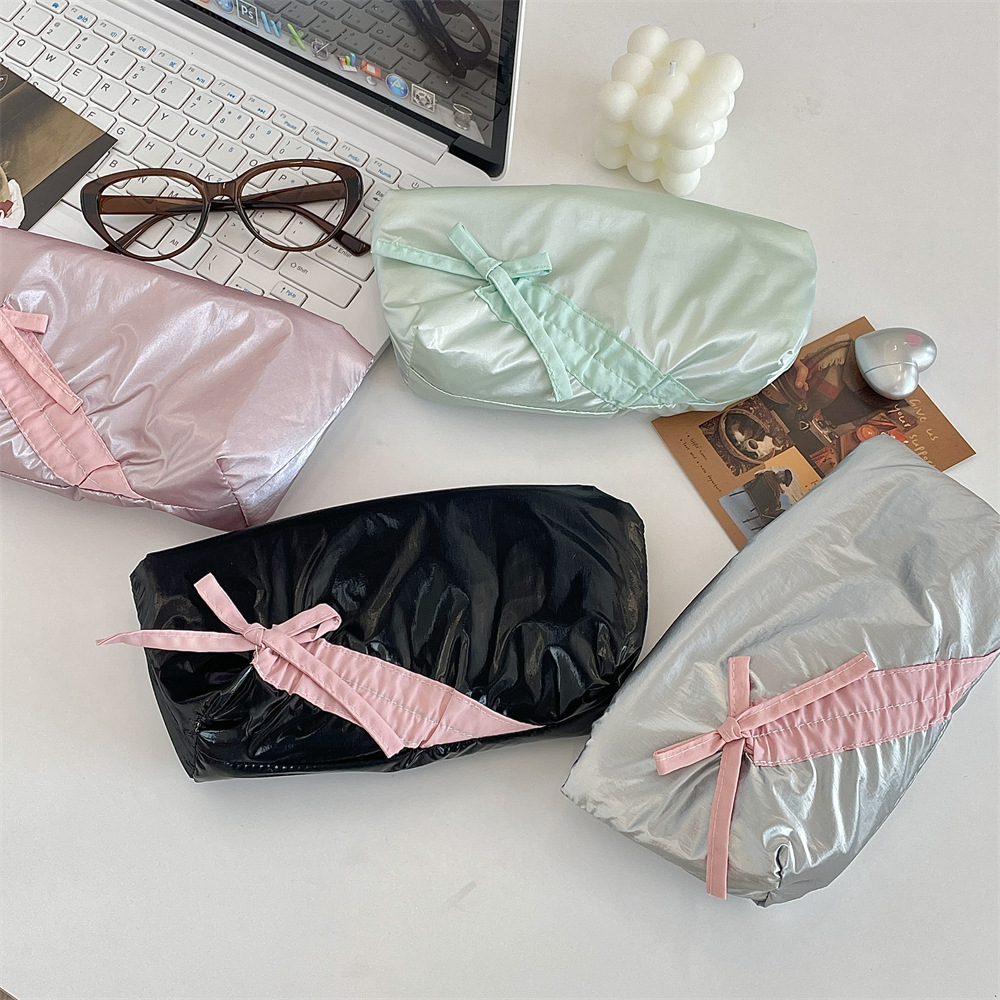52162 Cute Bow Pen Case for Girls, high appearance level, ins style for students 2025, simple and large capacity Pencil case full figure