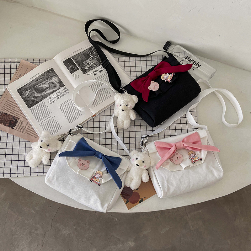 2021 New Korean style Instagram Japanese-style cute Harajuku sail bag, bow, soft girl single-shoulder crossbody bag, small bag full figure