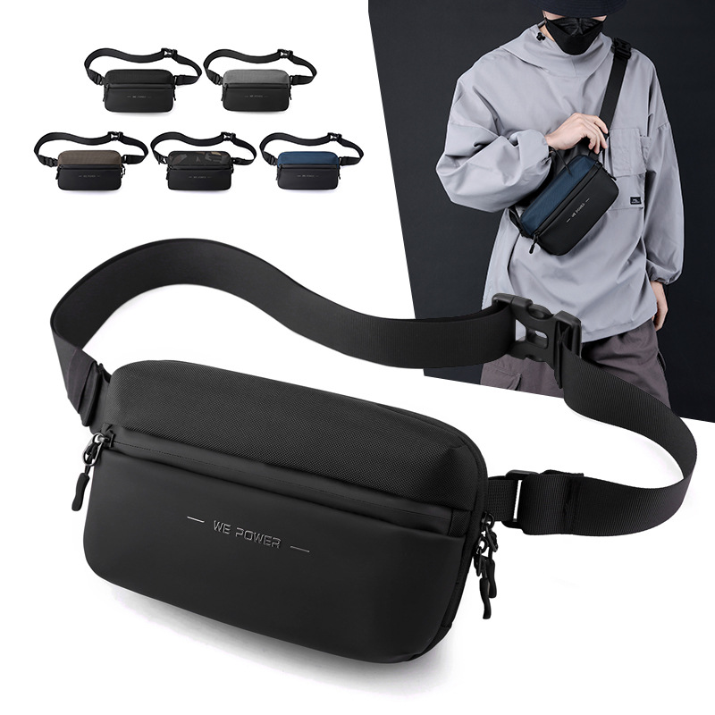 New men's trendy chest bag, crossbody bag, outdoor travel waist bag, fashionable and simple single-shoulder bag, small cross bag, cross-border exclusive full figure