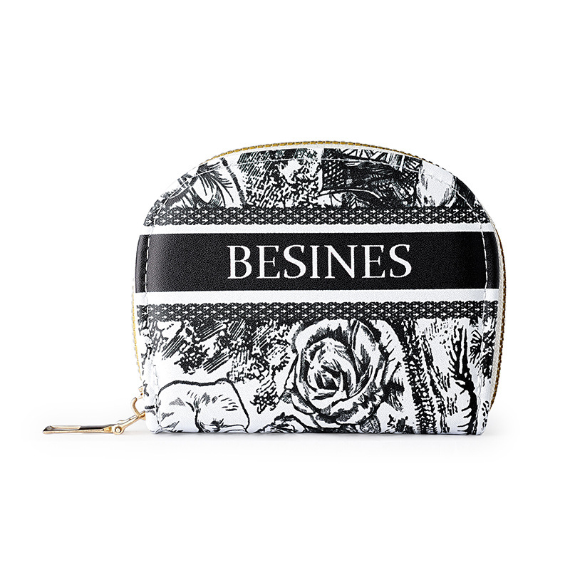 The new zipper card case for women's organ from Ailun is exquisite and high-end. It features a multi-slot business card holder and a short, compact Korean-style coin purse Item Picture