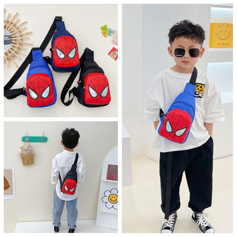 Children's chest bag, Spider-Man 2022 New style, cool boy's crossbody small bag, outdoor accessory bag for export wholesale details Picture