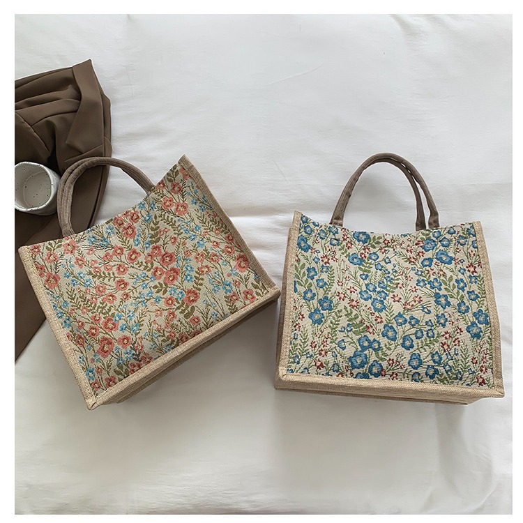 2024 New style simple, fresh and retro handbag with a linen texture, a commuting bag for classes and tutoring, and a hand-held bag for women full figure