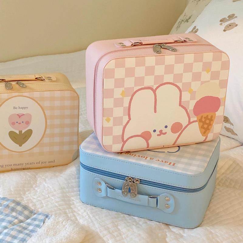 The new cute rabbit makeup case from ins, a portable large-capacity makeup bag with a girlish heart, a storage box and a travel toiletry bag Application Scenario