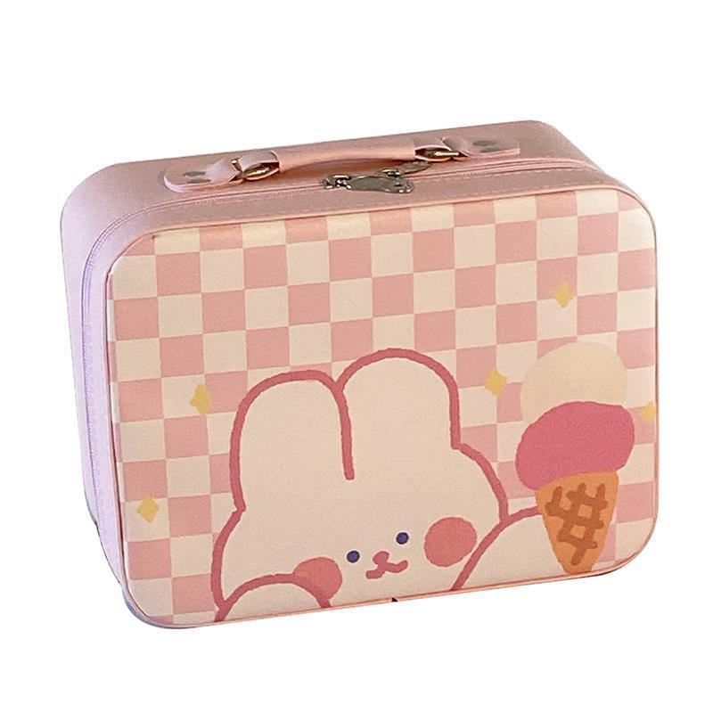 The new cute rabbit makeup case from ins, a portable large-capacity makeup bag with a girlish heart, a storage box and a travel toiletry bag Item Picture