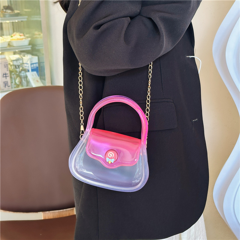 Macaron jelly bag, transparent gift bag, small and exquisite chain bag, mini xiaolongbao, hand bag, shoulder crossbody Specification drawing