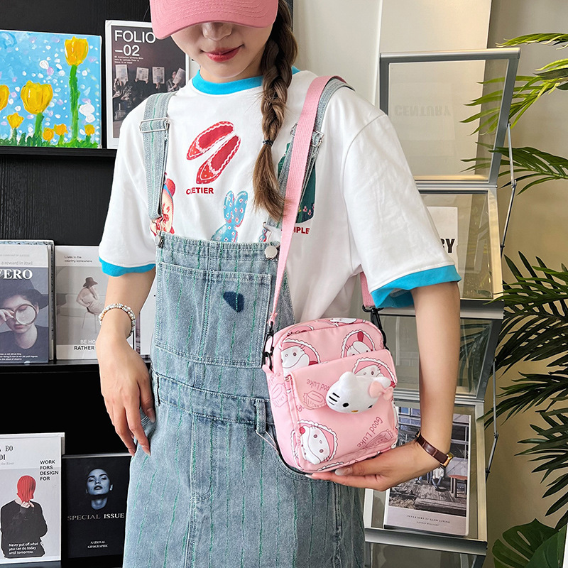 Summer new high appearance level, fresh and cute girl cartoon single-shoulder bag, crossbody bag, Kuromi cute girl backpack details Picture