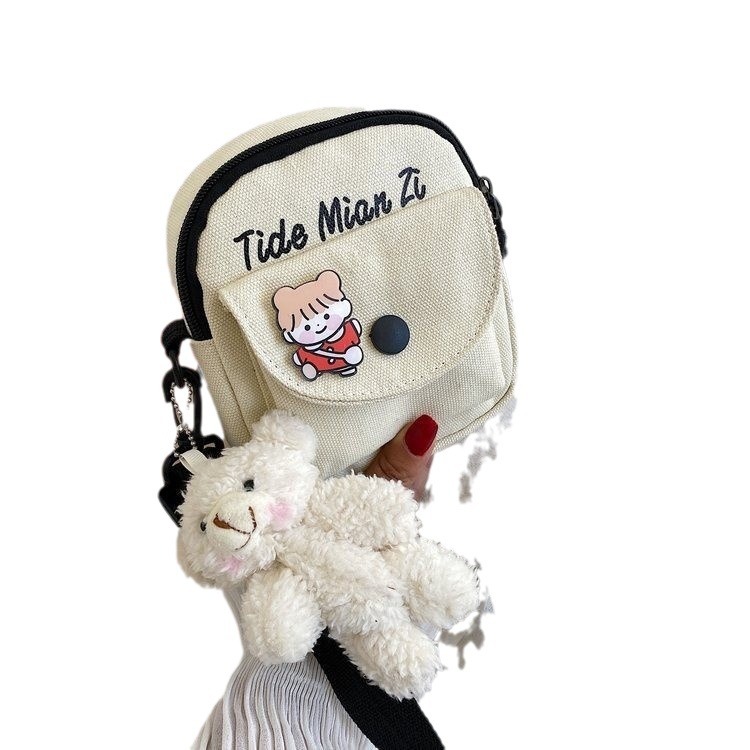 The 2024 new canvas bag crossbody bag is cute and trendy for students. It's a versatile Harajuku single-shoulder bag without any accessories Item Picture