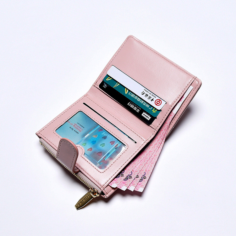 The new women's wallet with zipper grid folding, WaIIet cross-border multi-functional coin purse, features a high-end quality for students Application Scenario