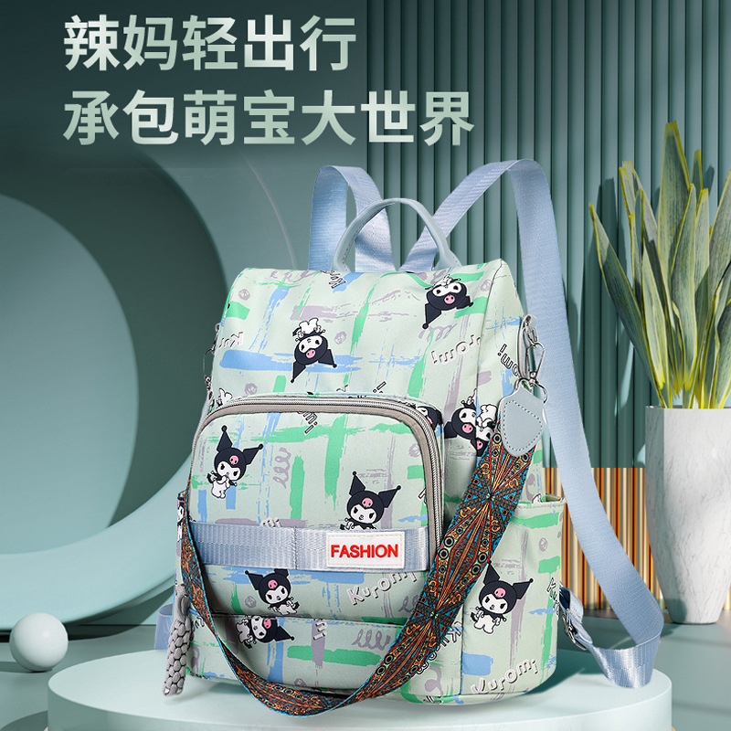 Spring dual-shoulder single-back mom bag, polyester large-capacity tote backpack, high-end mom bag, Oxford cloth bag details Picture