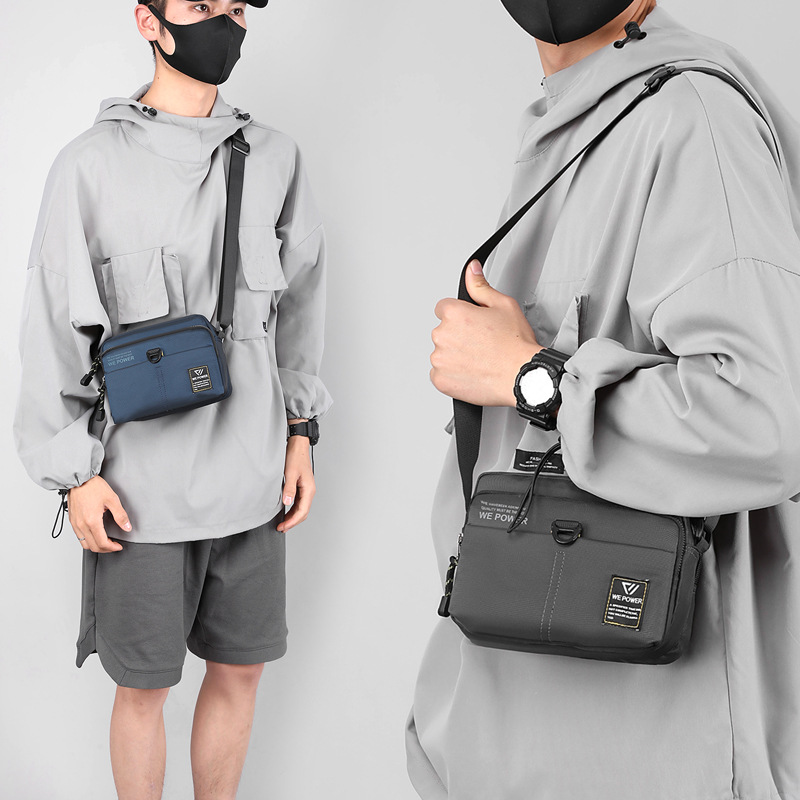 WEPOWER crossbody bag Men's small bag design sense, niche chest bag, shoulder bag, casual nylon fabric small square bag details Picture