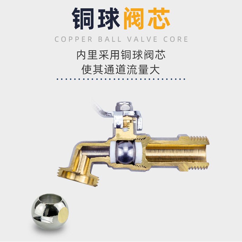 Tangke all-copper lockable washing machine faucet mop sink sink nickel-plated garden anti-theft outdoor faucet cross-border details Picture