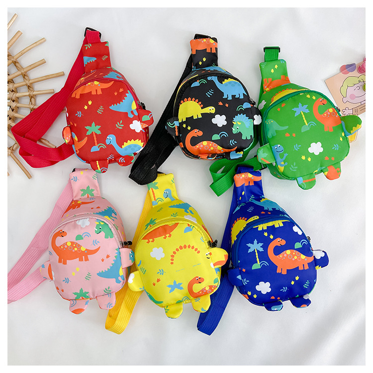Children's bags, cute and playful dinosaur print baby coin purse, mother and baby supply, new foreign trade boys' and girls' chest bags full figure