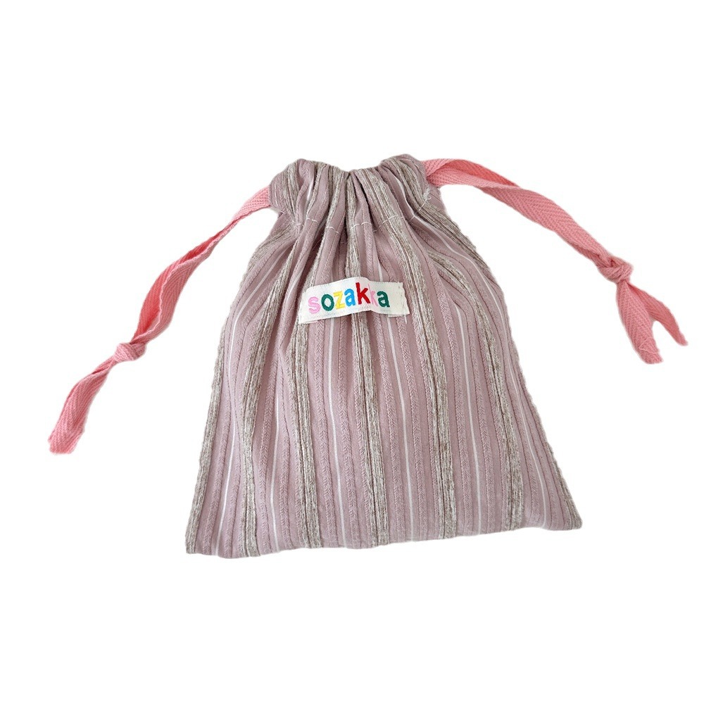 43222 vertical striped storage bag, drawstring drawstring pocket, travel portable cosmetics organizing bag, small miscellaneous bag Item Picture