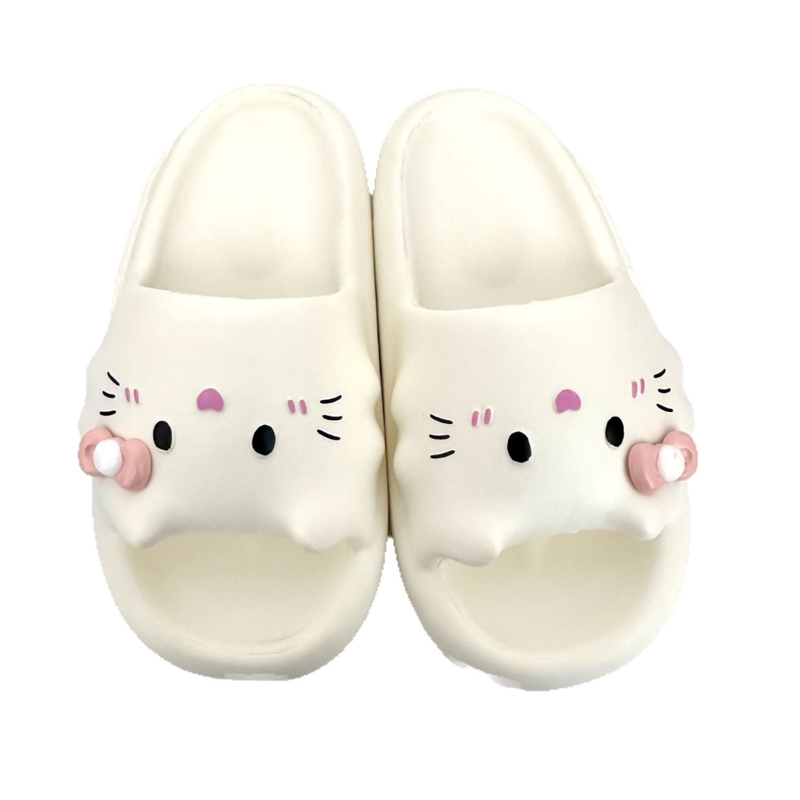 Cute and soft-hearted kitten slippers, ins cartoon home slippers, thick-soled summer bathroom anti-slip one-line slippers for women Item Picture