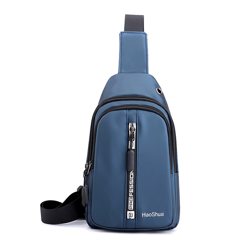 Cross-border exclusive new fashionable men's chest bag, trendy casual single-shoulder crossbody bag, outdoor waterproof mobile phone case Specification drawing