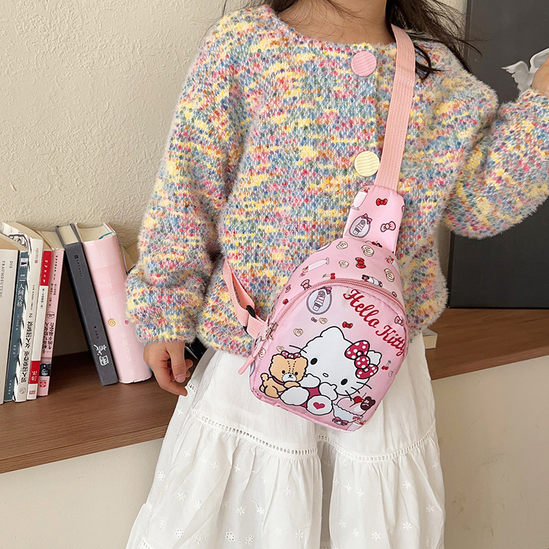 Wholesale of children's bags: Cute girls' crossbody small bags, cartoon high appearance level chest bags, 2024 new style snack shoulder bags details Picture