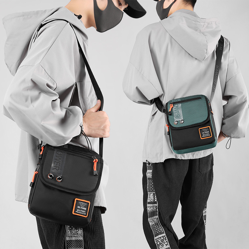 New cross-border men's crossbody bag, casual men's single-shoulder backpack, fashionable and trendy messenger bag, outdoor sports bag details Picture