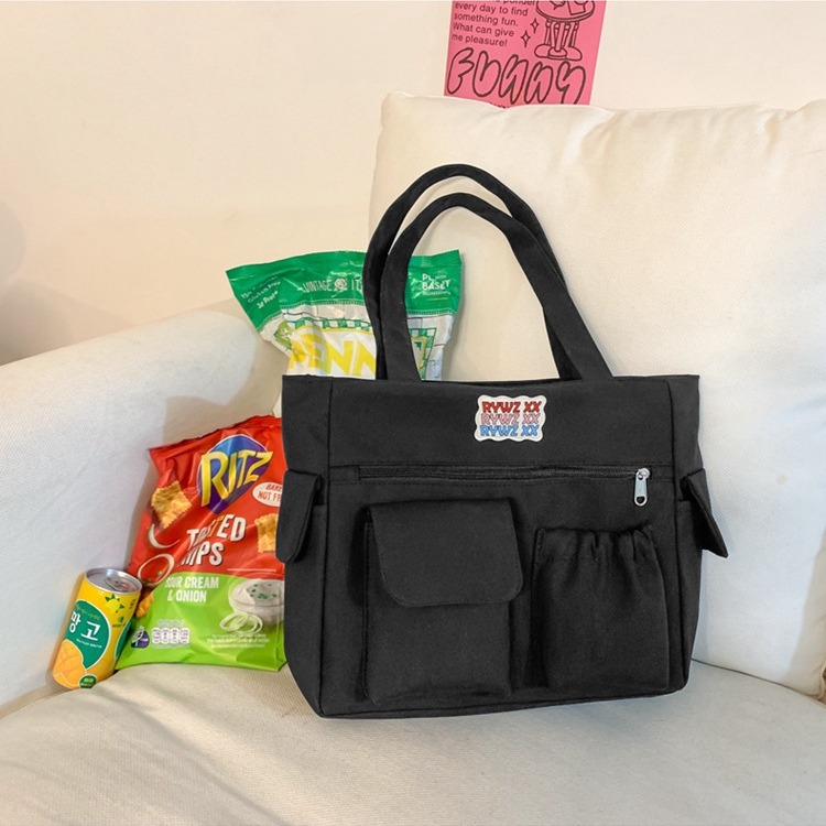 New large-capacity single-shoulder bag, Korean-style casual and simple tote bag, niche design, fashionable and versatile handbag wholesale Specification drawing