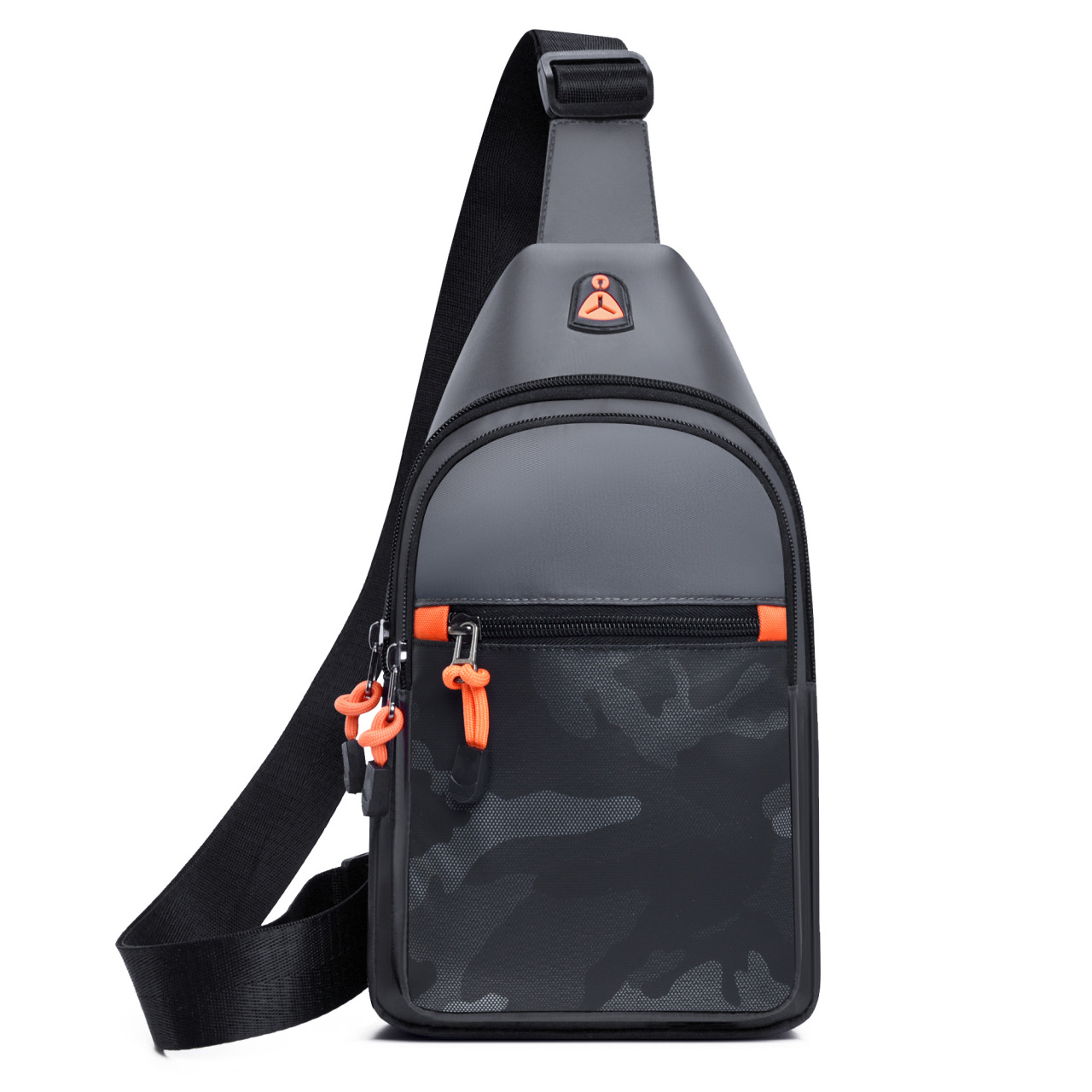 New men's outdoor sports bag, portable bag, street trend casual, multi-layered chest bag, thickened Oxford fabric Item Picture